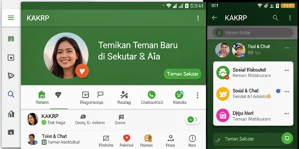 Tampilan antarmuka modern KAKRP untuk Teman Sekitar.