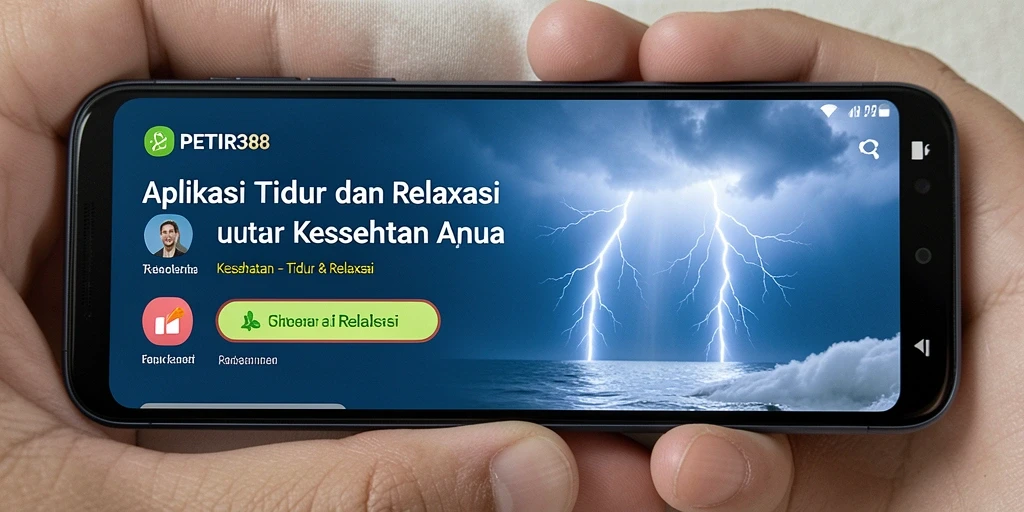 Tampilan antarmuka PETIR388 dengan fitur Tidur & Relaksasi yang mudah digunakan.