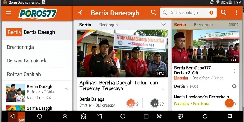 Tampilan antarmuka aplikas POROS77 yang modern dan user-friendly.