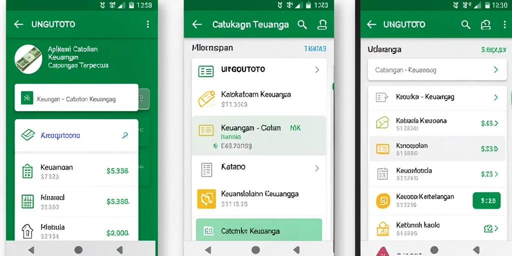 Tampilan antarmuka utama UNGUTOTO untuk catatan keuangan yang jelas.
